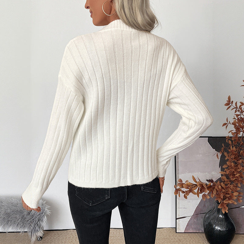 Damen Gerippter Strickcardigan mit Herzknopfleiste Shop Nory