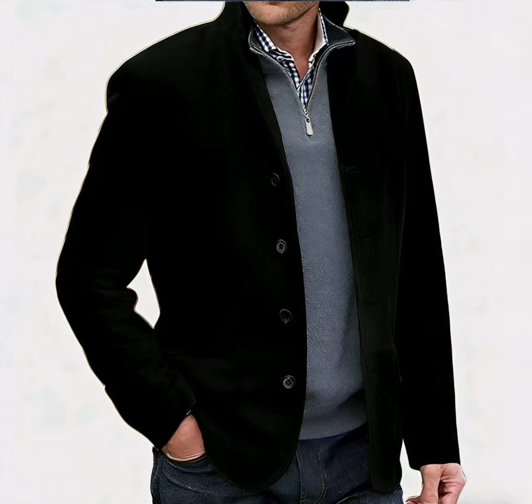 Herren Sakkojacke aus Wildlederoptik mit Stehkragen Shop Nory