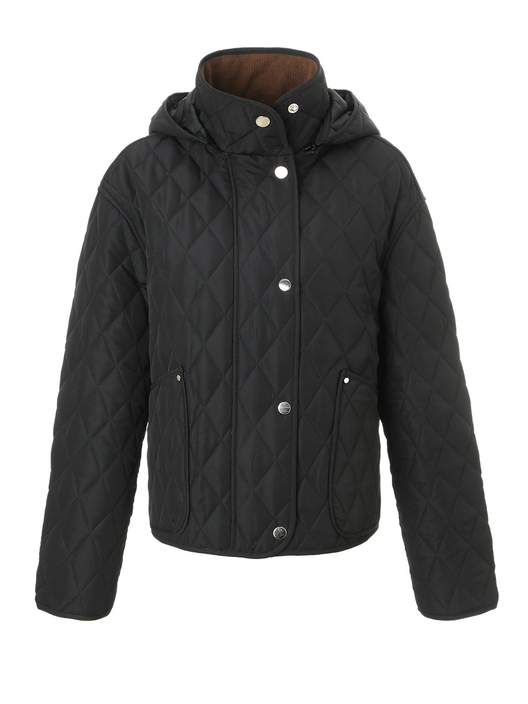 Damen Steppjacke mit Kapuze, gesteppter Rhombenstruktur und Pattentaschen Shop Nory
