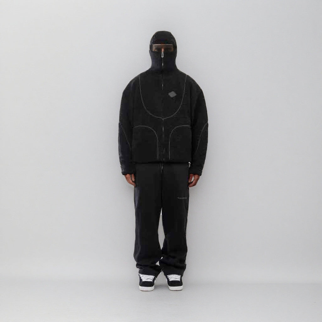 Herren Gemütliche Teddyjacke mit Kontrastnähten