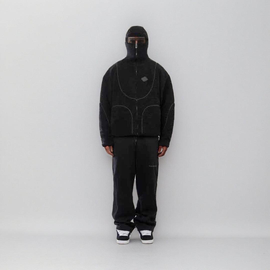 Herren Gemütliche Teddyjacke mit Kontrastnähten