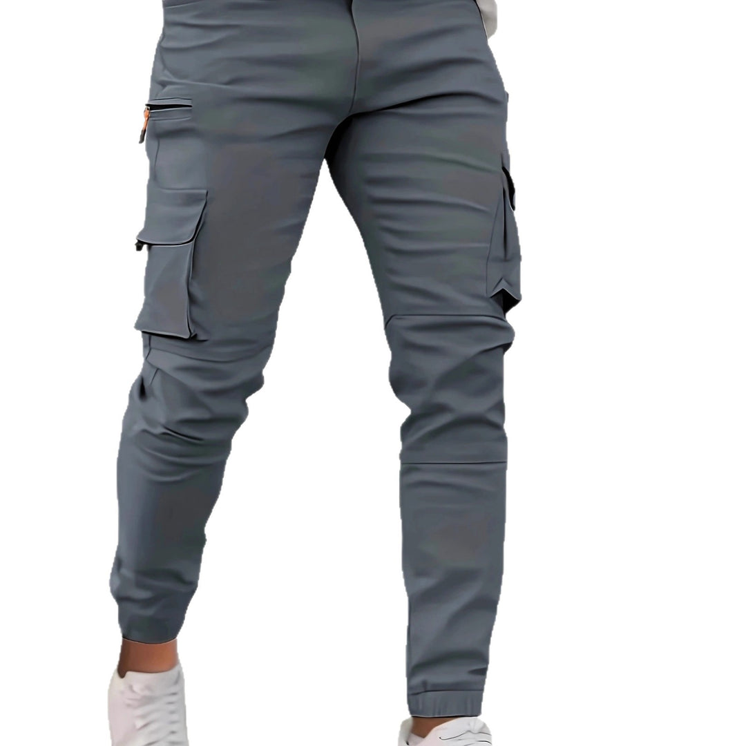 Herren Konisch geschnittene Utility-Cargohose mit Reißverschlusstasche, Klappentaschen und D-Ring Shop Nory