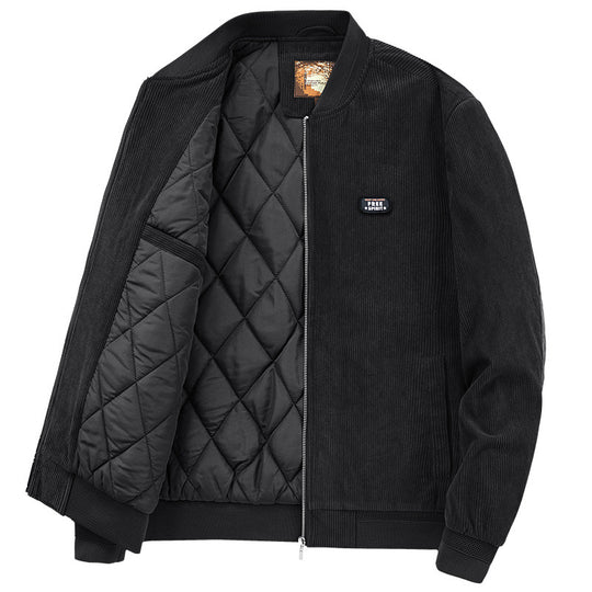 Herren Kord-Bomberjacke mit gesteppter Thermofütterung und Rippbündchen Shop Nory
