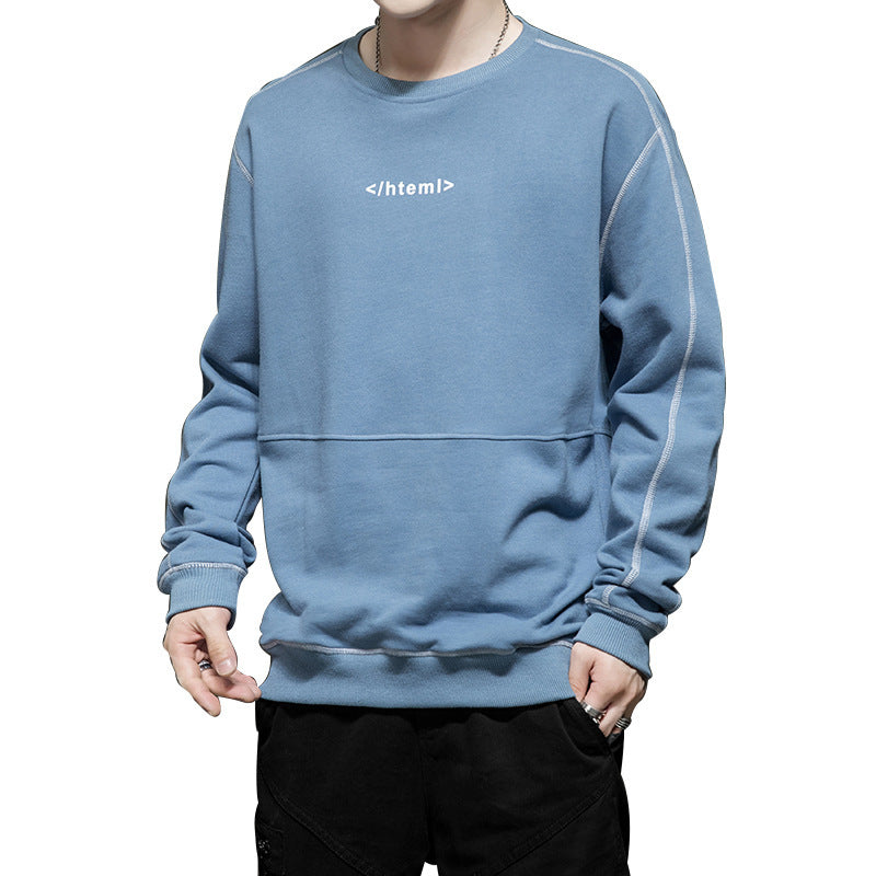 Herren lockeres Oversize‑Sweatshirt mit Kontrastnähten und Code‑Print Shop Nory