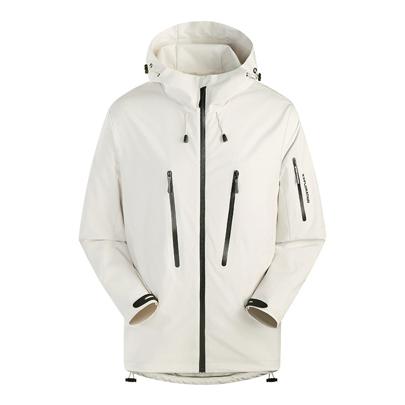 Herren Dreilagige atmungsaktive Hardshell-Outdoorjacke mit Kapuze und verschweißten Nähten Shop Nory
