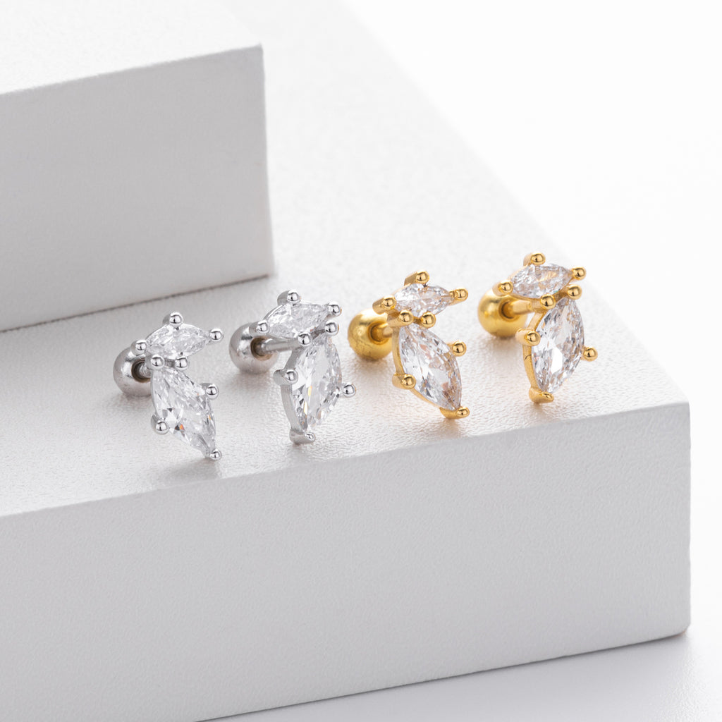 Damen Ohrstecker im eleganten Blüten-Design aus 925 Sterling Silber Shop Nory