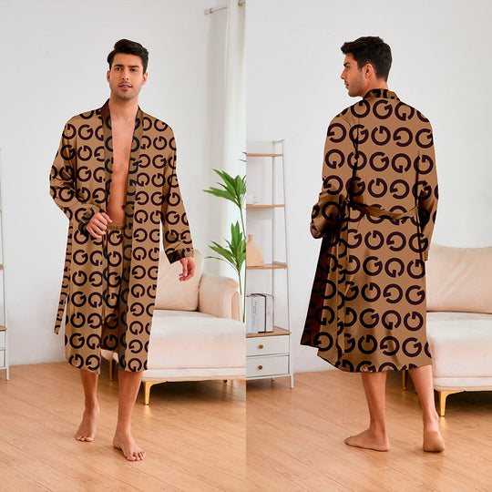Herren Kimono mit modernem Muster und Gürtel – Shopnory