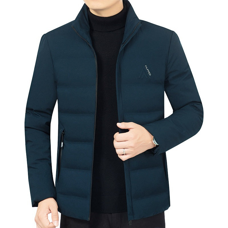 Herren Leicht wattierte City-Steppjacke mit Stehkragen und Reißverschlusstaschen Shop Nory