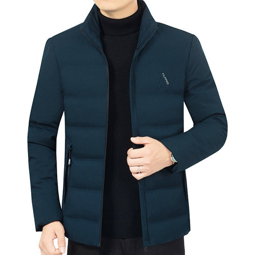 Herren Leicht wattierte City-Steppjacke mit Stehkragen und Reißverschlusstaschen Shop Nory
