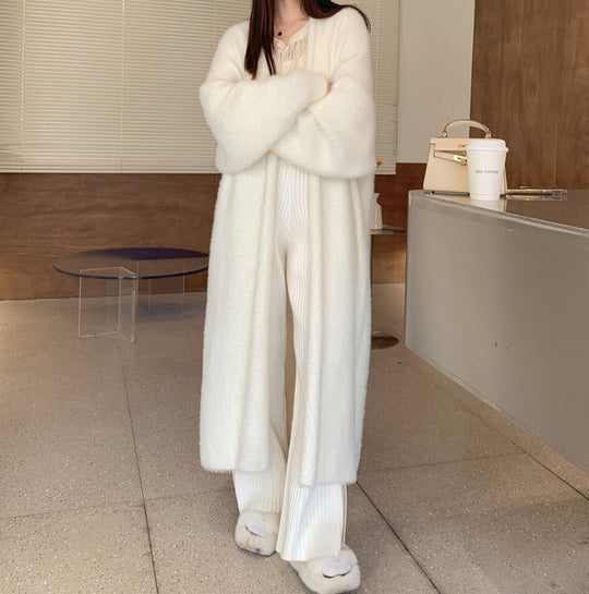 Damen Langer Übergroßer Maxi-Strickcardigan mit offener Front Shop Nory