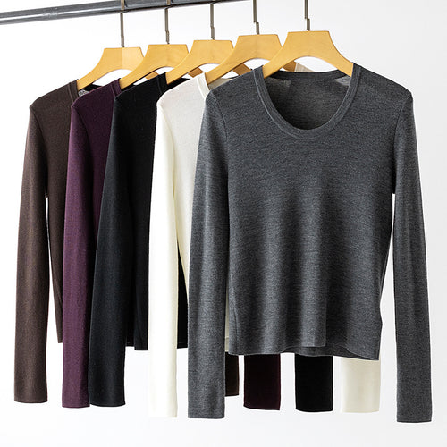 Damen Feinstrick-Langarmshirt mit Rundhalsausschnitt und leichter A-Linie Shop Nory