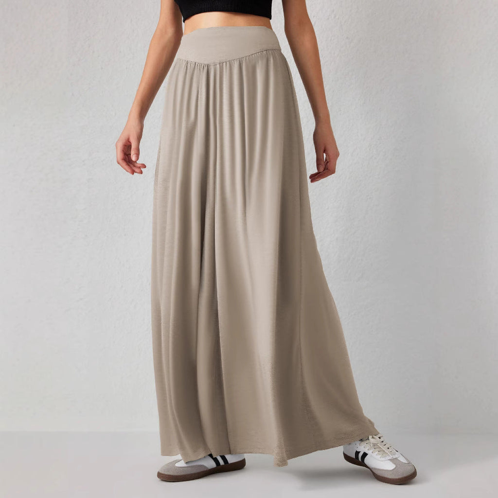 Damen weite Jersey-Hose mit hohem Bund