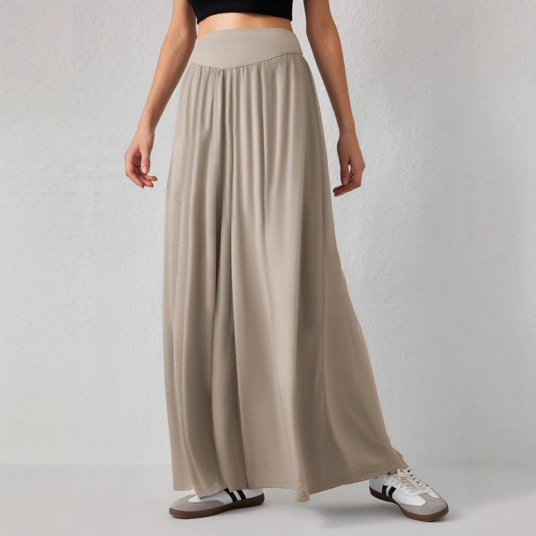 Damen weite Jersey-Hose mit hohem Bund