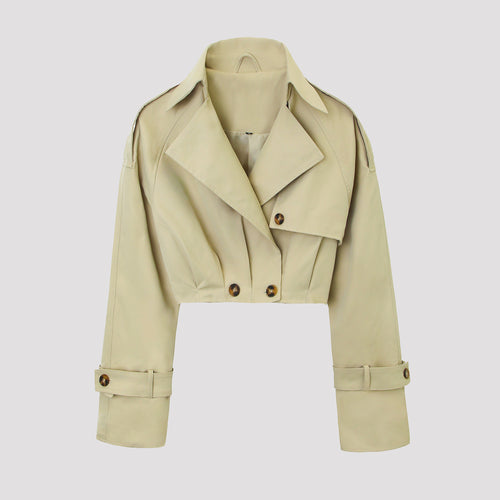 Damen Kurzjacke im Trenchcoat‑Stil mit weitem Revers Shop Nory