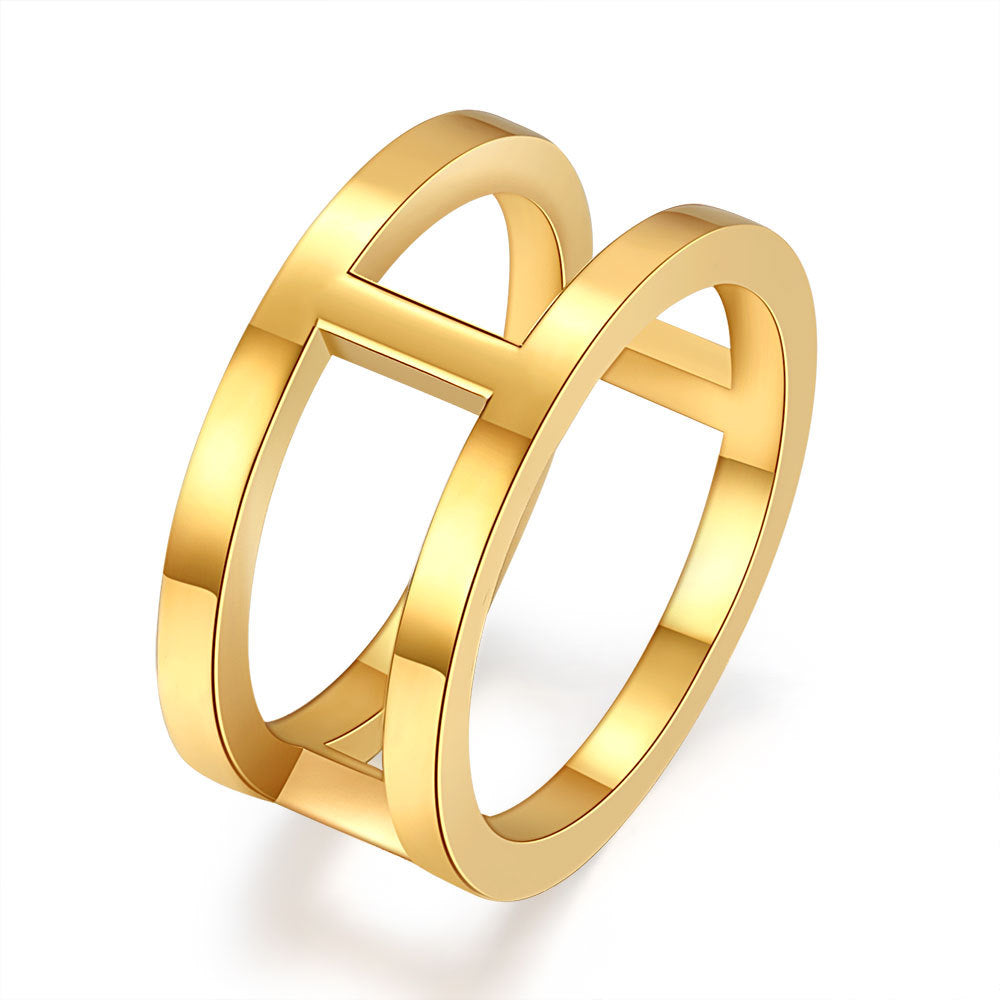Damen Ring mit modernem, geometrischem Design und polierter Oberfläche Shop Nory