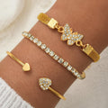 Damen Armband-Set mit funkelnden Kristallelementen und Herzdetails Shop Nory