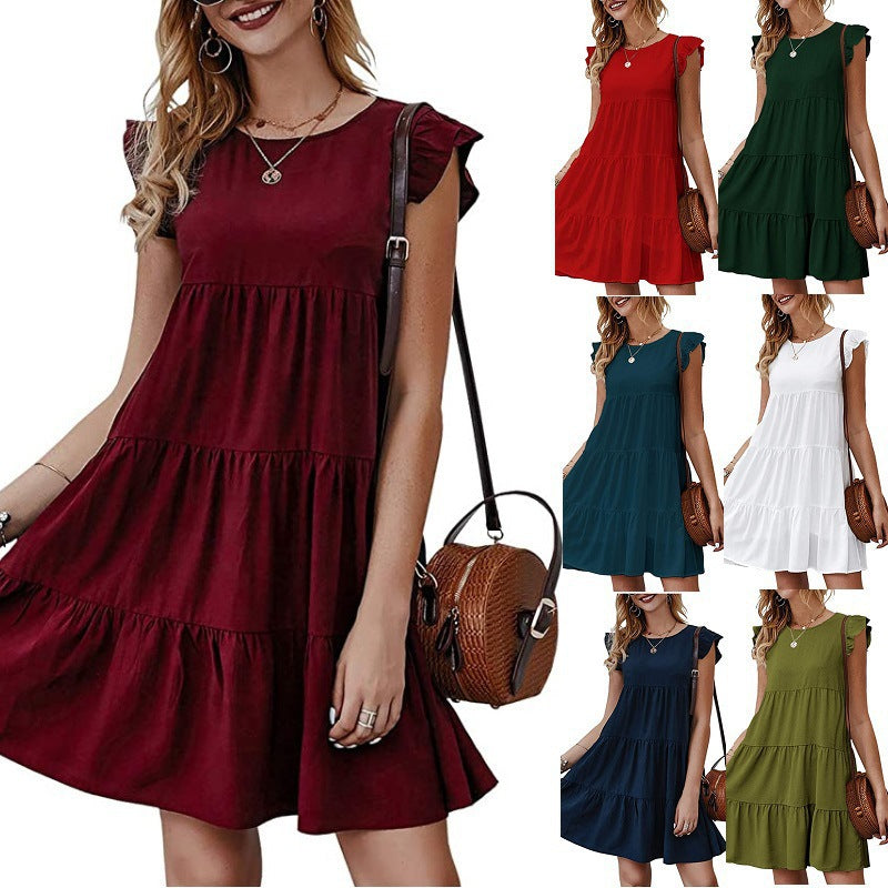 Damen Sommerkleid mit Rüschendetails und lässigem Schnitt