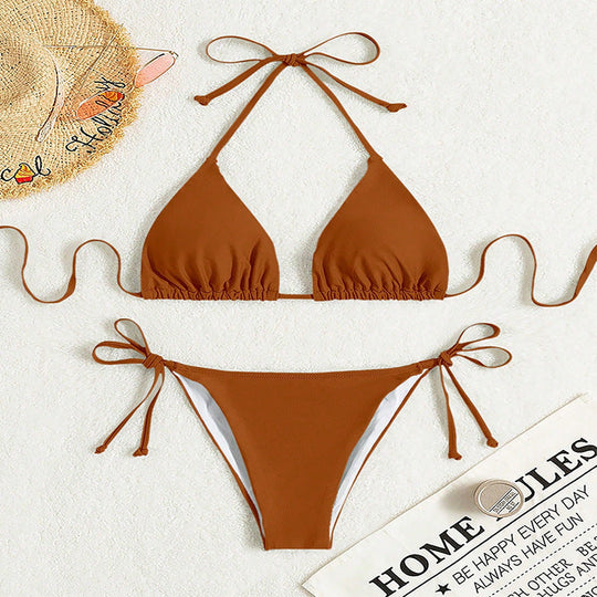 Damen Triangel-Bikini mit verstellbaren BindShopnoryändern und elegantem Schnitt
