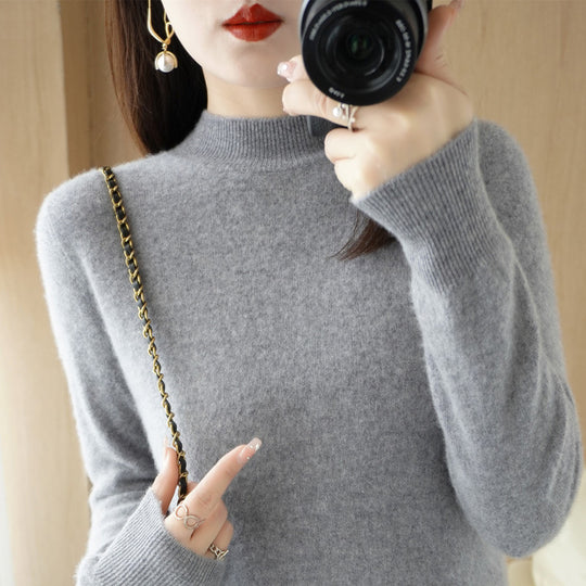 Damen Kurzrollkragenpullover in Kaschmir-Optik mit extralangen Rippbündchen Shop Nory