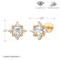 Damen Ohrstecker mit luxuriösem Zirkonbesatz und hochglänzender 925 Sterling Silberfassung Shop Nory