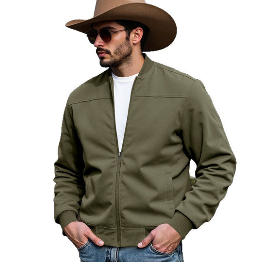 Herren Leichte Bomberjacke mit Reißverschluss, Rippbündchen & minimalistischer Nahtstruktur Shop Nory