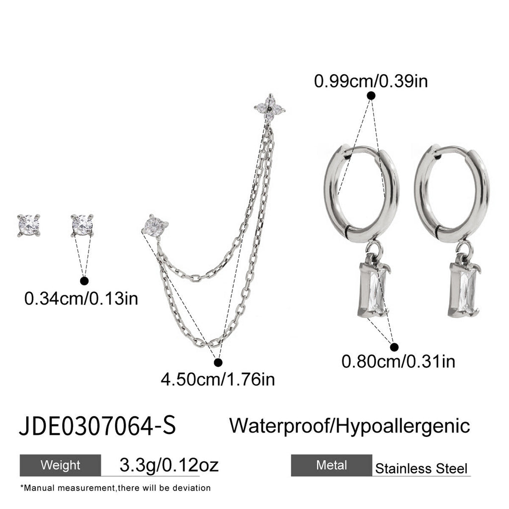 Damen elegante und funkelnde Ohrring-Set mit Kettenanhänger Shop Nory