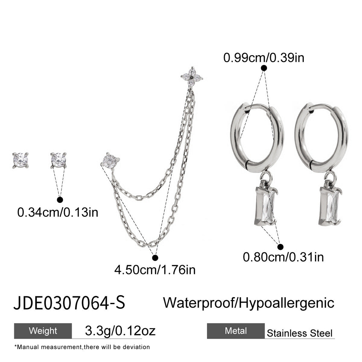 Damen elegante und funkelnde Ohrring-Set mit Kettenanhänger Shop Nory