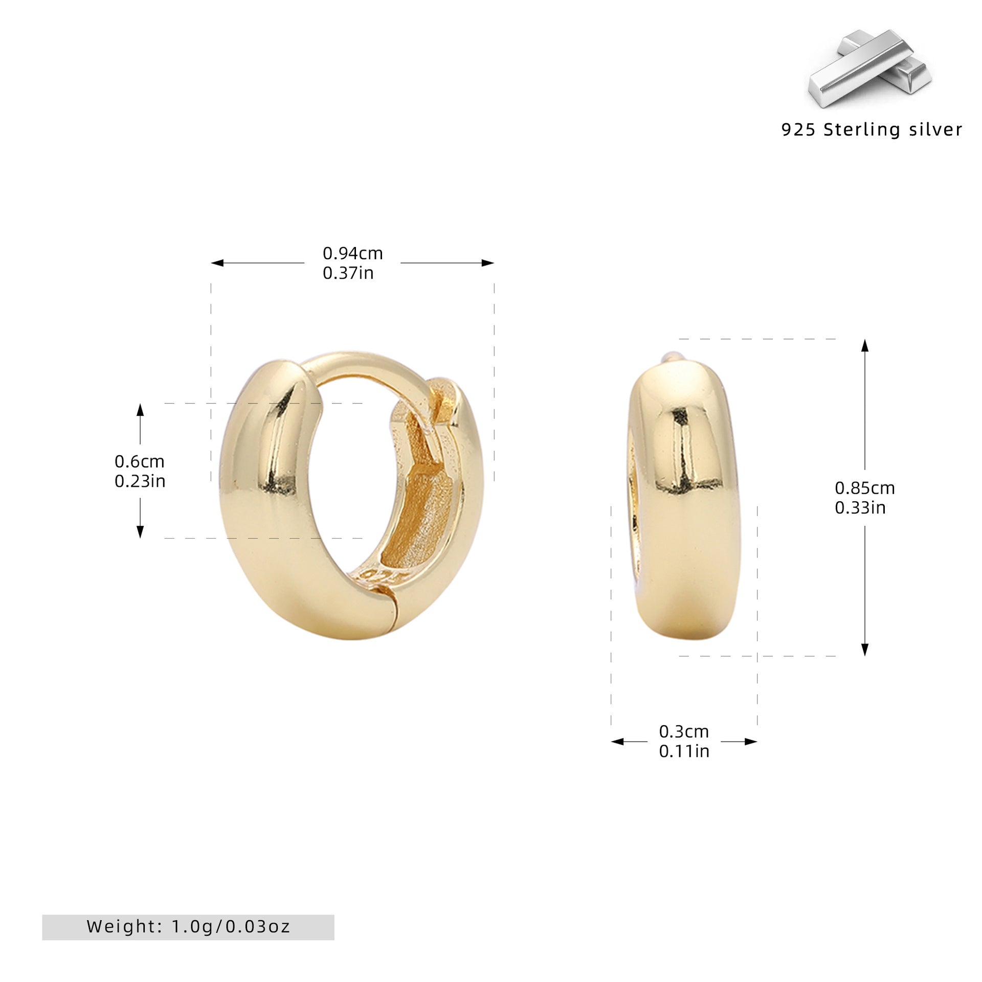 Damen Creolen mit modernem, geschwungenem Design aus hochwertigem 925 Sterling Silber Shop Nory
