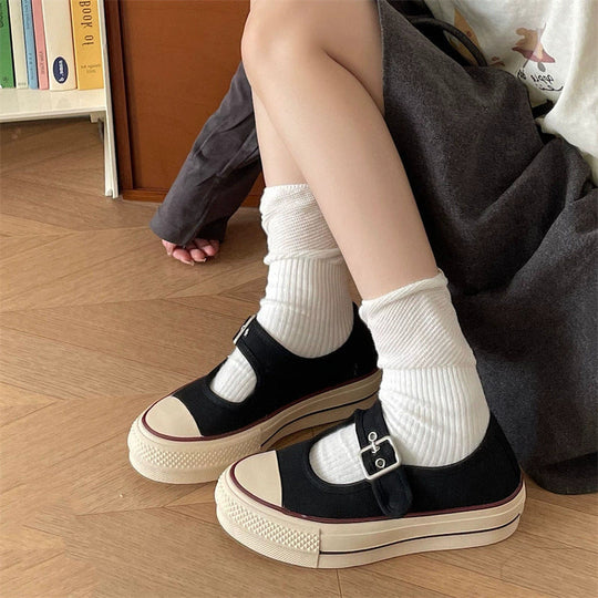 Damen Modische Mary Jane Schuhe mit verstellbarem Riemen und weicher Sohle