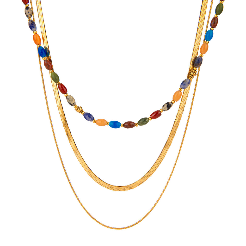 Damen Halskette mit eleganter mehrlagiger Struktur Shop Nory