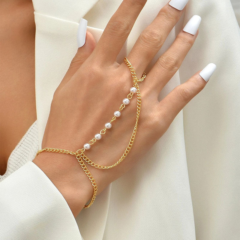 Damen Exklusive Halskette mit Perlenakzenten und schimmerndem Kettendesign Shop Nory