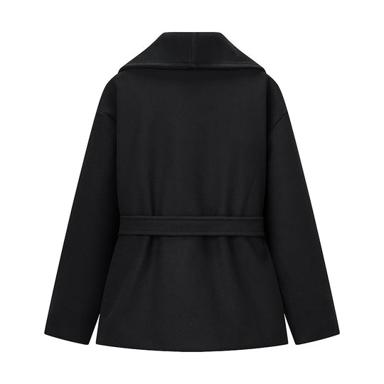 Damen Kurzer Wollmix-Mantel mit weitem Schalkragen und Taillengürtel Shop Nory