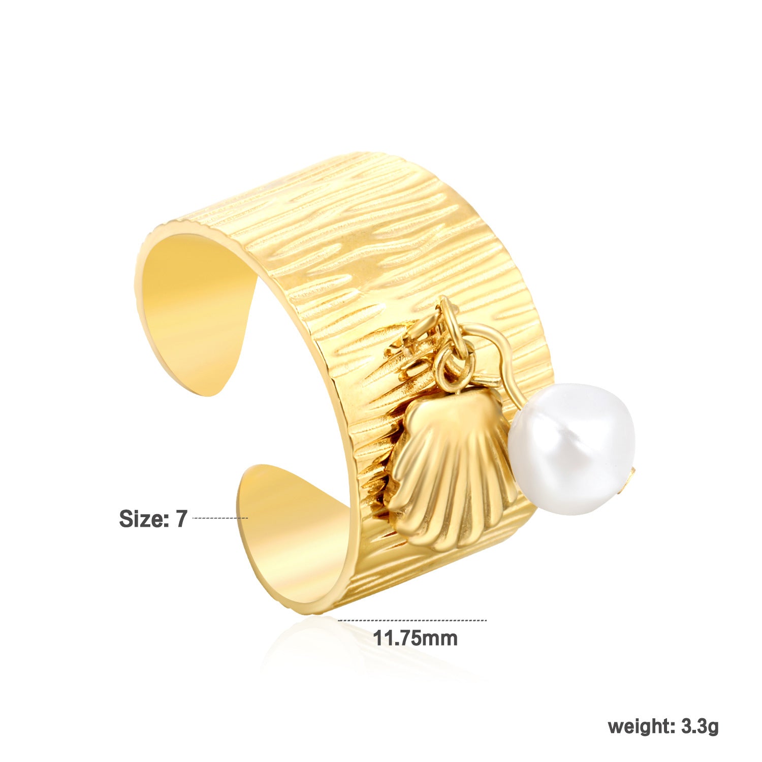 Damen Ring mit kunstvollem Marienkäfer-Anhänger und luxuriöser Perle Shop Nory