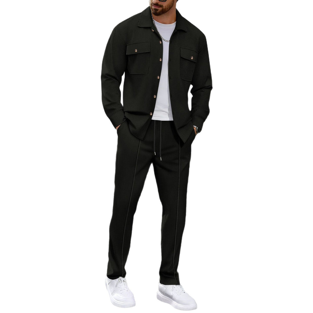 Herren nan relaxter Waffelpiqué Zweiteiler mit Hemdjacke und Kordelbundhose Shop Nory