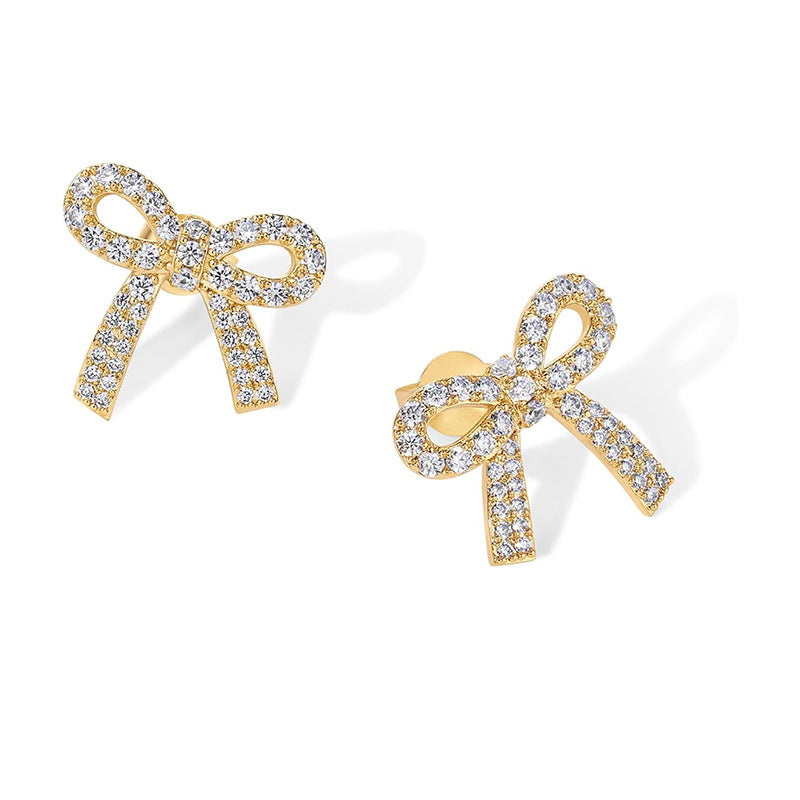 Damen Ohrstecker im eleganten Schleifen-Design mit funkelnden Zirkonia-Details Shop Nory