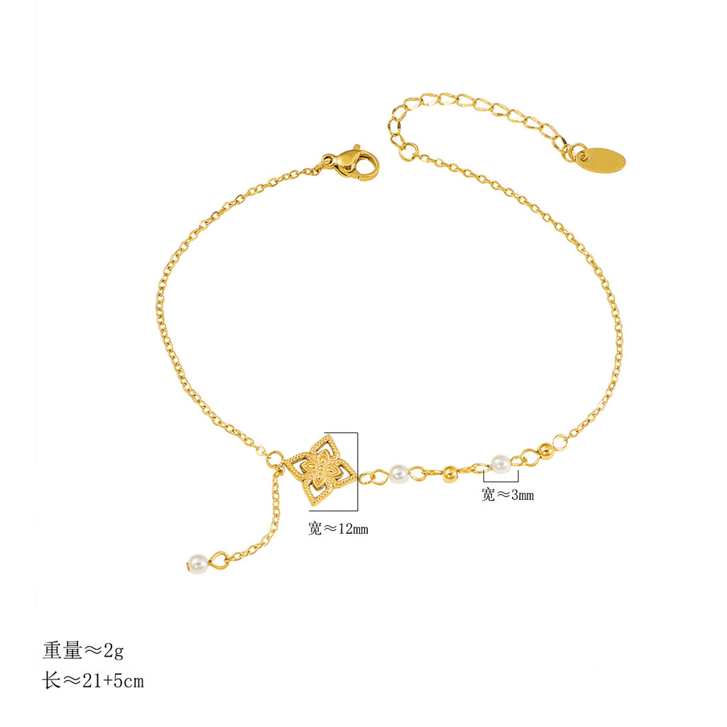 Damen elegante Perlenarmband mit verzierten Anhänger Shop Nory