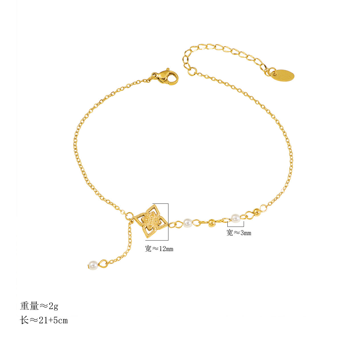 Damen elegante Perlenarmband mit verzierten Anhänger Shop Nory
