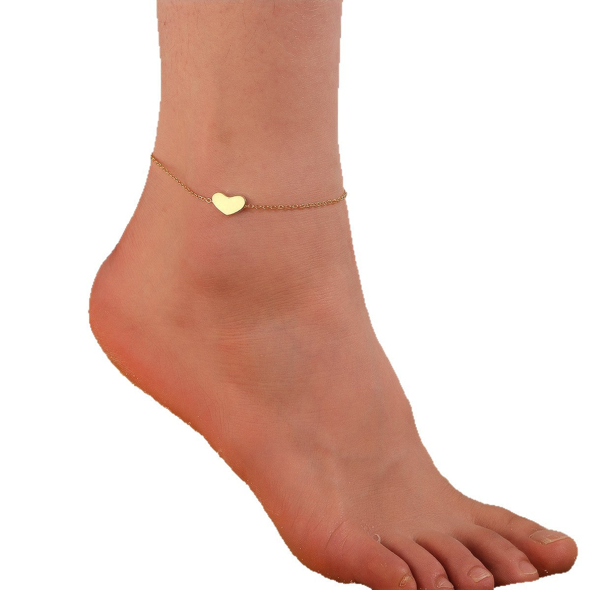 Damen Fusskette mit filigranem Herzanhänger Shop Nory