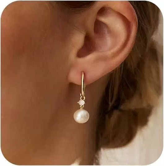 Damen Ohrgehänge mit eleganten Perlenanhängern Shop Nory