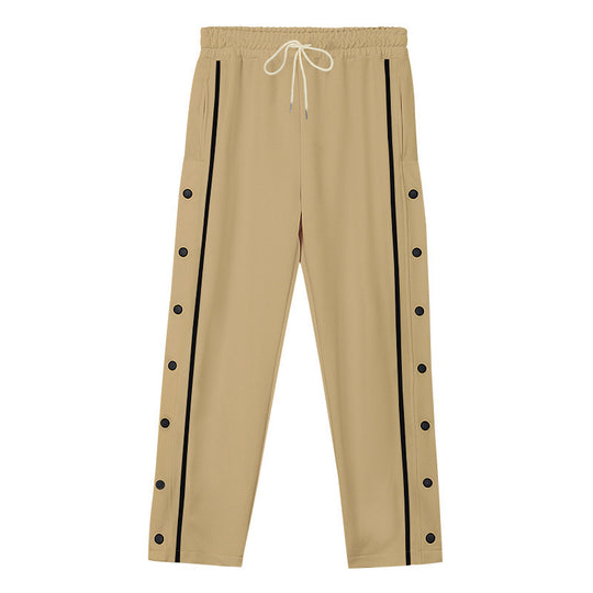 Herren Sportliche Snap-Trackhose mit seitlichen Druckknopfleisten und Tunnelzug Shop Nory