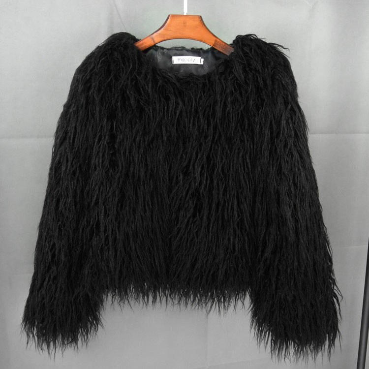 Damen statement Fleece-Jacke mit voluminösem Look