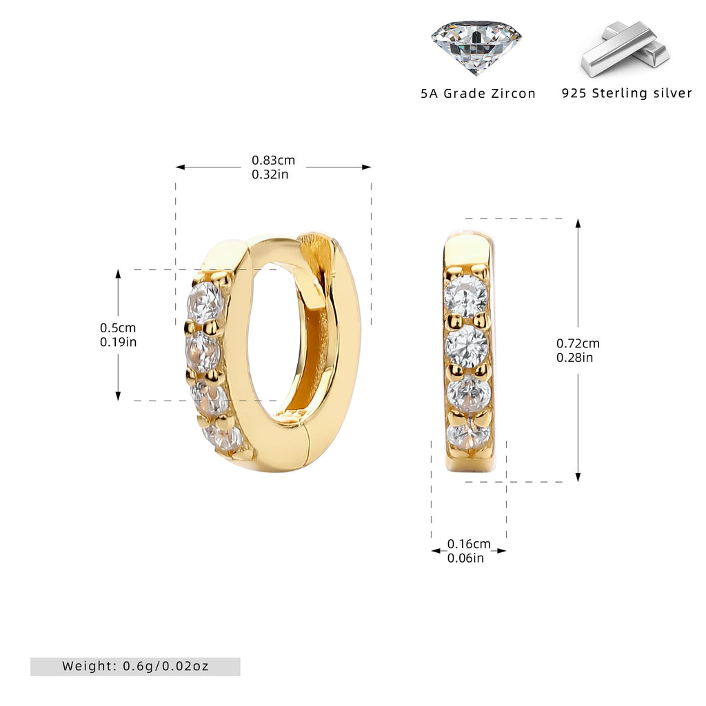 Damen Creolen mit funkelnden Zirkonsteinen und hochwertiger 925 Sternsilberfassung Shop Nory