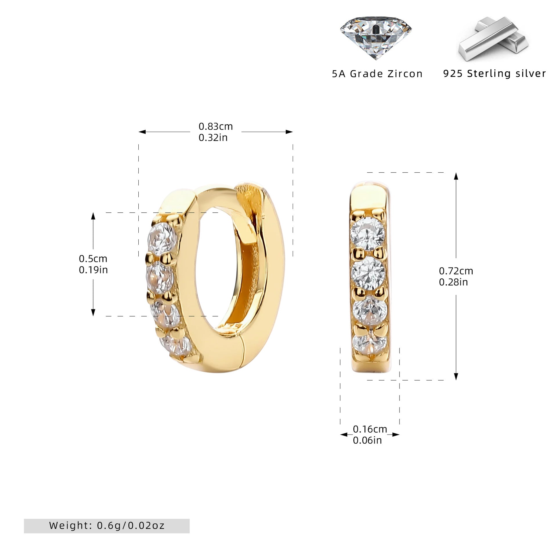 Damen Creolen mit funkelnden Zirkonsteinen und hochwertiger 925 Sternsilberfassung Shop Nory