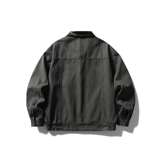 Unisex Kastenförmige Overshirt‑Jacke aus Baumwoll‑Canvas mit Cordkragen, Druckknopfleiste und elastischem Saum Shop Nory