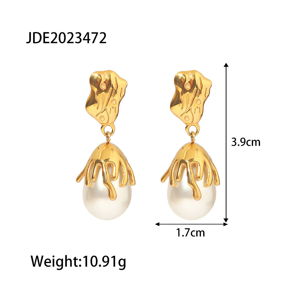 Damen Halskette mit eleganten Perlenanhänger und hochwertiger Goldkette Shop Nory