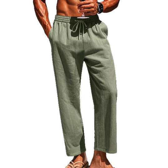 Herren Sommerliche Freizeithose mit weichem, atmungsaktivem Baumwollmaterial und elastischem Bund