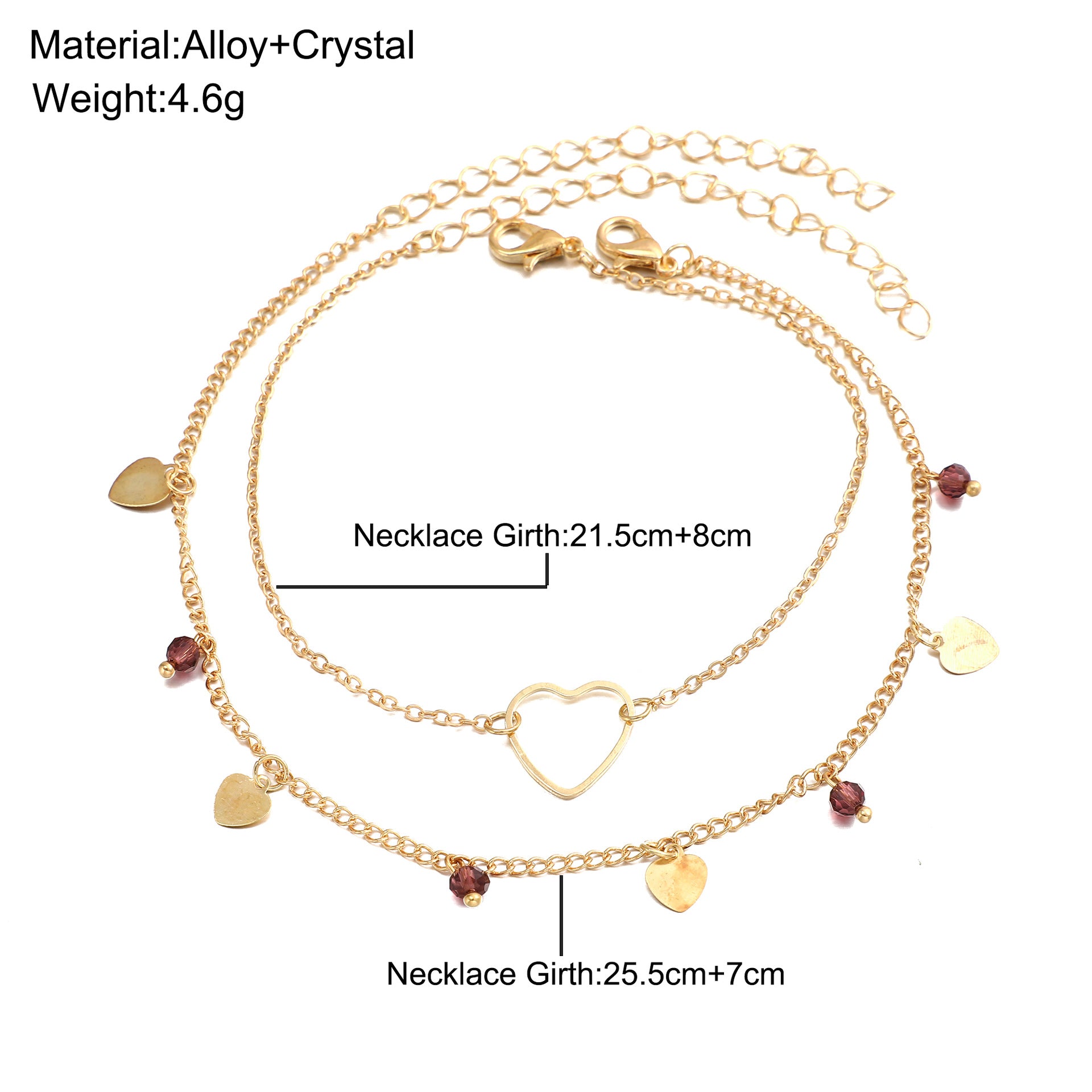 Damen Fußkettchen mit herzförmigem Anhänger und funkelnden Akzenten Shop Nory