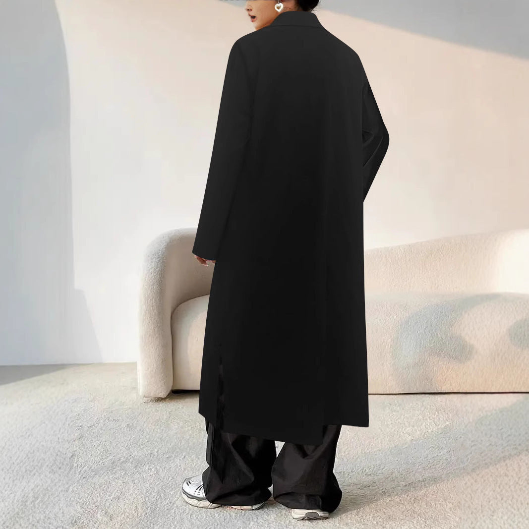 Damen Longline-Mantel mit Hemdkragen und Oversize-Silhouette Shop Nory