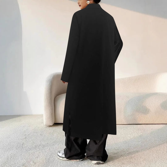 Damen Longline-Mantel mit Hemdkragen und Oversize-Silhouette Shop Nory
