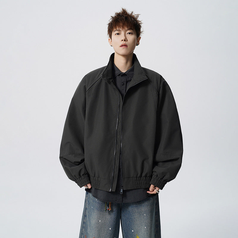 Unisex Oversized Windjacke mit Stehkragen und Raglanärmeln Shop Nory